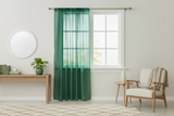 Sheer Tinted Organza Solid Single Curtain Panel 58 Inch Wide - Hunter Green
