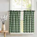 Poplin Tavern Gingham Checkered Café Tier Curtains Window Treatment Kitchen Home Décor