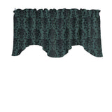Poplin Damask Floral Scalloped Wave Window Valance 58" Wide / 20" Tall