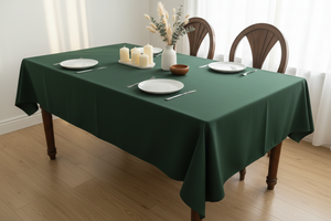 Polyester Poplin Gaberdine Durable Tablecloth Solid - Hunter Green
