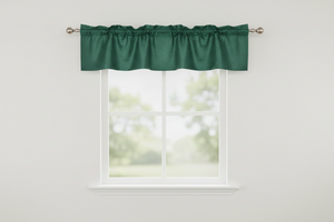 Faux Silk Dupioni Window Valance 56 Inch Wide - Hunter Green