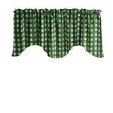 Poplin Tavern Gingham Checkered Scalloped Wave Window Valance 58" Wide / 20" Tall