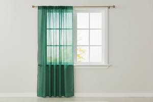 Sheer Tinted Organza Solid Single Curtain Panel 58 Inch Wide - Hunter Green