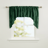 Velvet Embossed Damask Swag Window Valance 54" Wide / 36" Tall