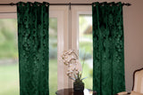 Grommet Curtain Velvet Embossed Damask Curtain Panel 54 Inch Wide