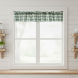 Cotton Gingham Checkered Window Valance 58" Wide - Hunter Green