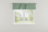 Poplin Gingham Checkered Window Valance 58" Wide - Hunter Green