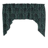 Poplin Damask Floral Swag Window Valance 58" Wide / 36" Tall