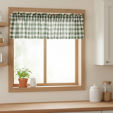 Cotton Gingham Checkered Window Valance 58" Wide - Hunter Green