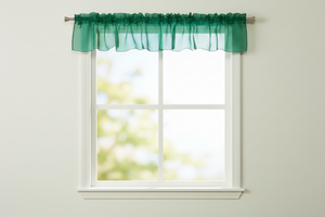 Sheer Organza Window Valance 58" Wide - Solid Hunter Green
