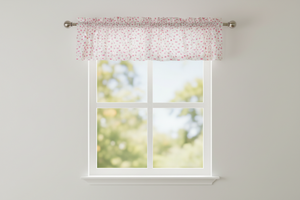 Cotton Window Valance Floral Print 58 Inch Wide Butterfly - Pink