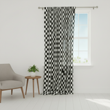Cotton Curtain Checkered Print 58 Inch Wide Racecar 2 Inch Checkerboard - Black and White