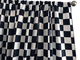 Cotton Curtain Checkered Print 58 Inch Wide Racecar 2 Inch Checkerboard - Black and White
