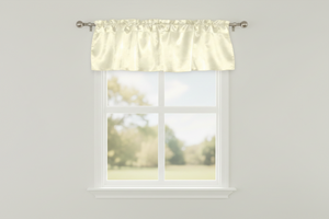 Shiny Smooth Satin Window Valance 58" Wide - Ivory