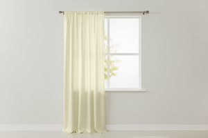 Shiny Satin Solid Single Curtain Panel Drapery 58 Inch Wide - Ivory