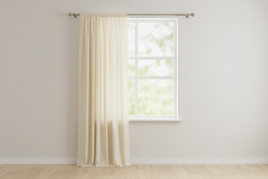 Solid Poplin Window Curtain or Photography Backdrop 58" Wide - Ivory