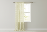 Satin Rosette 3D Pop up Flower Single Curtain Panel 54 Inch Wide - Ivory