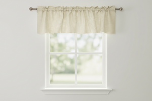 Faux Burlap Window Valance 58" Wide - Ivory