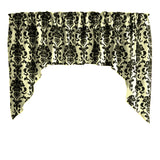 Poplin Damask Floral Swag Window Valance 58" Wide / 36" Tall