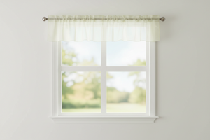 Sheer Organza Window Valance 58" Wide - Solid Ivory