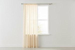 Sheer Tinted Organza Solid Single Curtain Panel 58 Inch Wide - Ivory