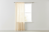 Sheer Tinted Organza Solid Single Curtain Panel 58 Inch Wide - Ivory