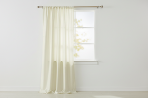 Faux Silk Solid Dupioni Window Curtain 56 Inch Wide - Ivory