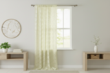 Satin Rosette 3D Pop up Flower Single Curtain Panel 54 Inch Wide - Ivory