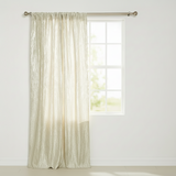 Crinkle Taffeta Crushed Pattern Single Curtain Panel 54 Inch Wide - Ivory