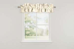 Solid Poplin Curtain Valance Sleeve Topper - Ivory