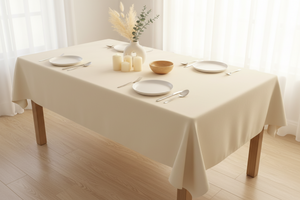 Polyester Poplin Gaberdine Durable Tablecloth Solid - Ivory