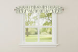 Faux Burlap Texture Curtain Sleeve Topper Window Treatment with Bottom and Top Ruffle