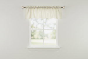 Faux Silk Dupioni Window Valance 56 Inch Wide - Ivory