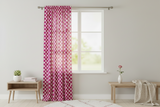 Cotton Curtain Polka Dots Print 58 Inch Wide / Large Dots - Fuchsia on White
