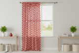 Cotton Curtain Polka Dots Print 58 Inch Wide / Large Dots - Red on White