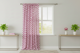 Cotton Curtain Polka Dots Print 58 Inch Wide / Large Dots - White on Fuchsia