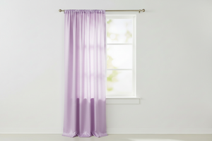 Shiny Satin Solid Single Curtain Panel Drapery 58 Inch Wide - Lavender