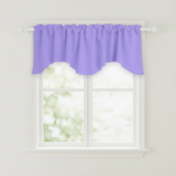 Poplin Solid Scalloped Wave Window Valance 58" Wide / 20" Tall