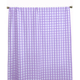 Poplin Gingham Checkered Window Curtain 56 Inch Wide - Lavender