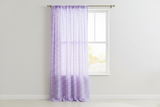 Poplin Gingham Checkered Window Curtain 56 Inch Wide - Lavender