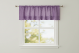 Faux Burlap Window Valance 58" Wide with Pleated Ruffles - Lavender
