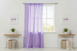 Cotton Gingham Checkered Curtain 58 Inch Wide - Lavender