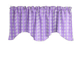 Poplin Tavern Gingham Checkered Scalloped Wave Window Valance 58" Wide / 20" Tall