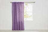 Faux Burlap Texture Polyester Solid Single Curtain Panel 58 Inch Wide - Lavender