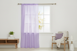 Sheer Tinted Organza Solid Single Curtain Panel 58 Inch Wide - Lavender