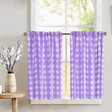Poplin Tavern Gingham Checkered Café Tier Curtains Window Treatment Kitchen Home Décor