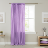 Crinkle Taffeta Crushed Pattern Single Curtain Panel 54 Inch Wide - Lavender