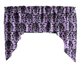 Poplin Damask Floral Swag Window Valance 58" Wide / 36" Tall