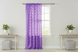 Satin Rosette 3D Pop up Flower Single Curtain Panel 54 Inch Wide - Lavender
