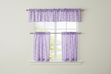 Cotton Gingham Checkered 3 Piece Window Valance Curtain Set (16 Colors)